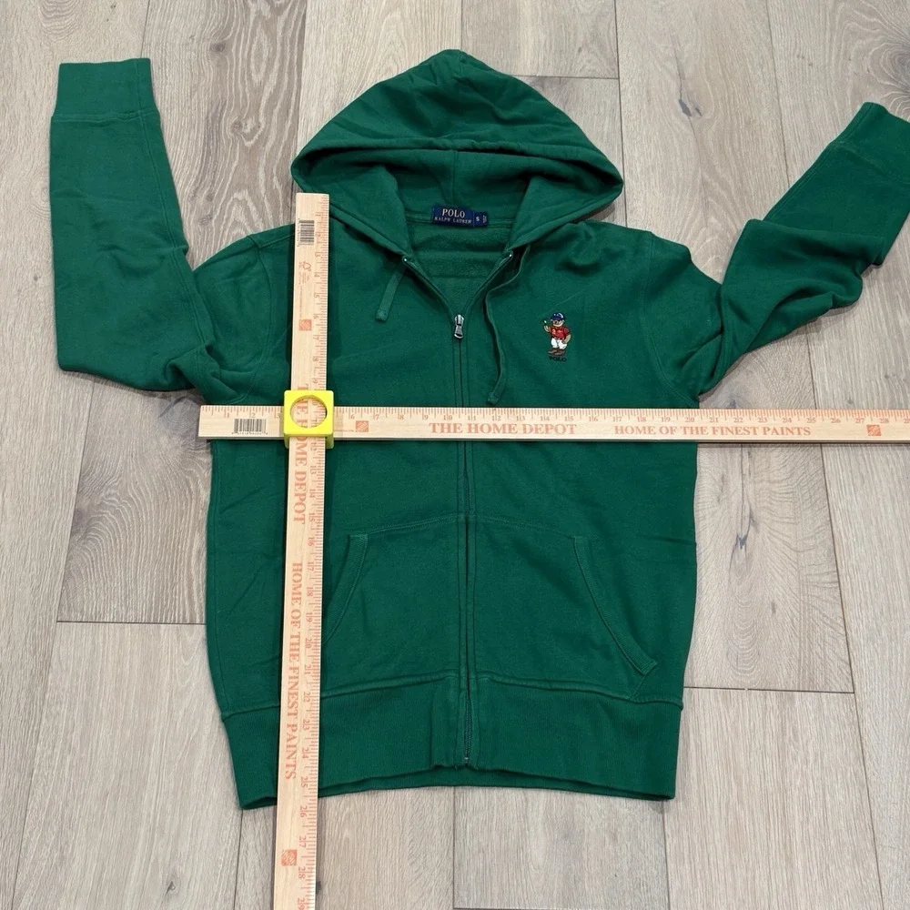 Polo Ralph Lauren Polo Bear Zip Hoodie Green Fleece Sweatshirt Men's S